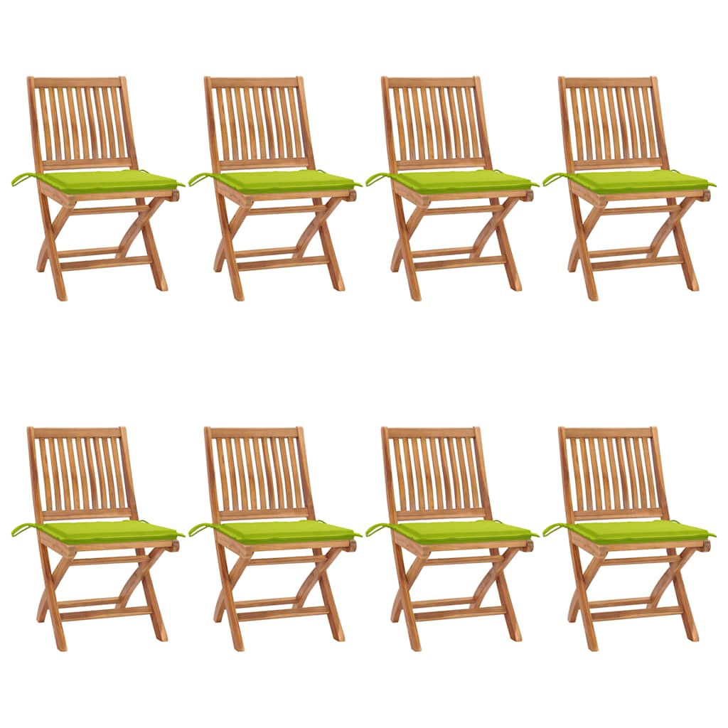 vidaXL Tuinstoelen 6 st inklapbaar met kussens massief teakhout