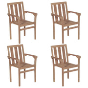 vidaXL Tuinstoelen 4 st stapelbaar massief teakhout - Aashly