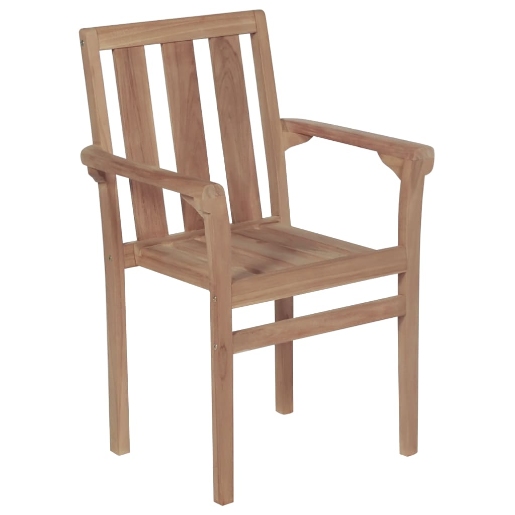vidaXL Tuinstoelen 4 st stapelbaar massief teakhout - Aashly
