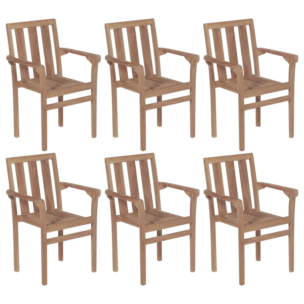 vidaXL Tuinstoelen 4 st stapelbaar massief teakhout - Aashly