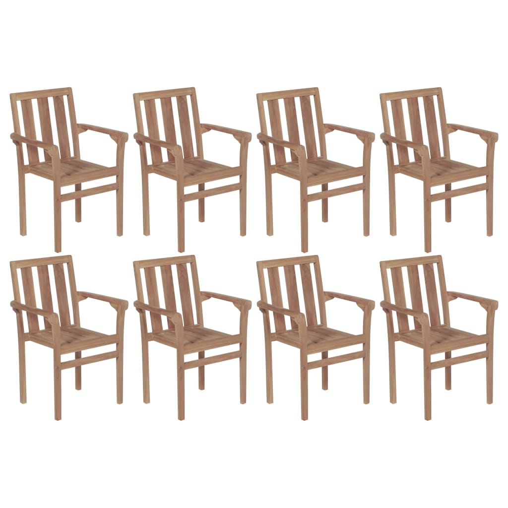 vidaXL Tuinstoelen 4 st stapelbaar massief teakhout - Aashly