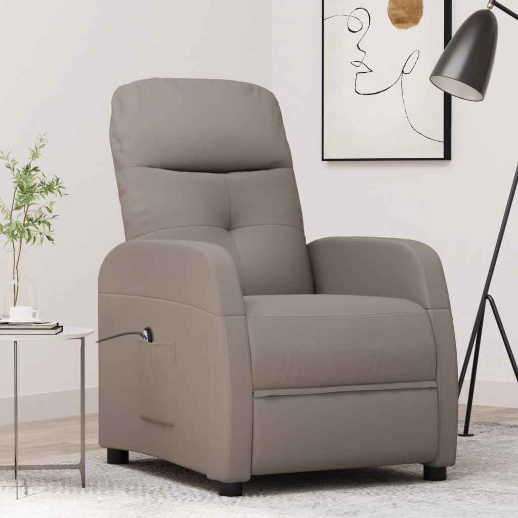 vidaXL Fauteuil verstelbaar elektrisch stof taupe