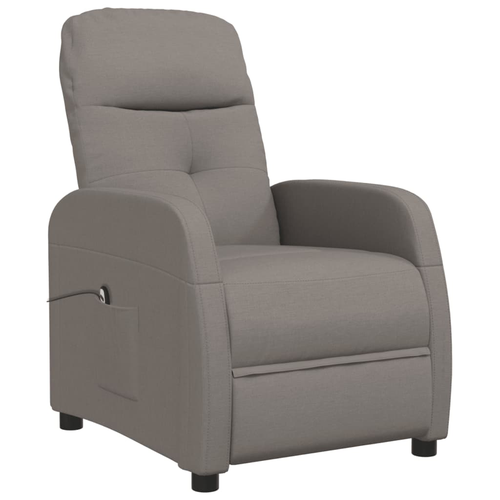 vidaXL Fauteuil verstelbaar elektrisch stof taupe