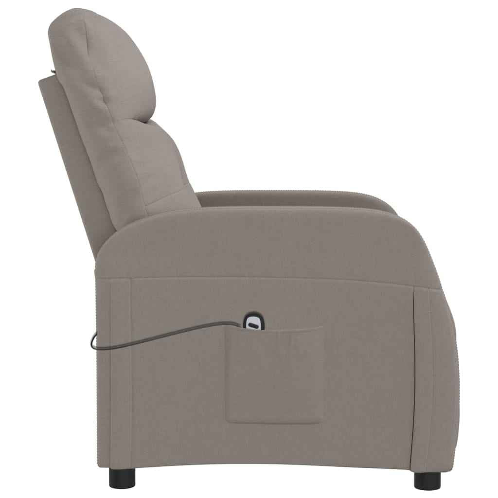 vidaXL Fauteuil verstelbaar elektrisch stof taupe