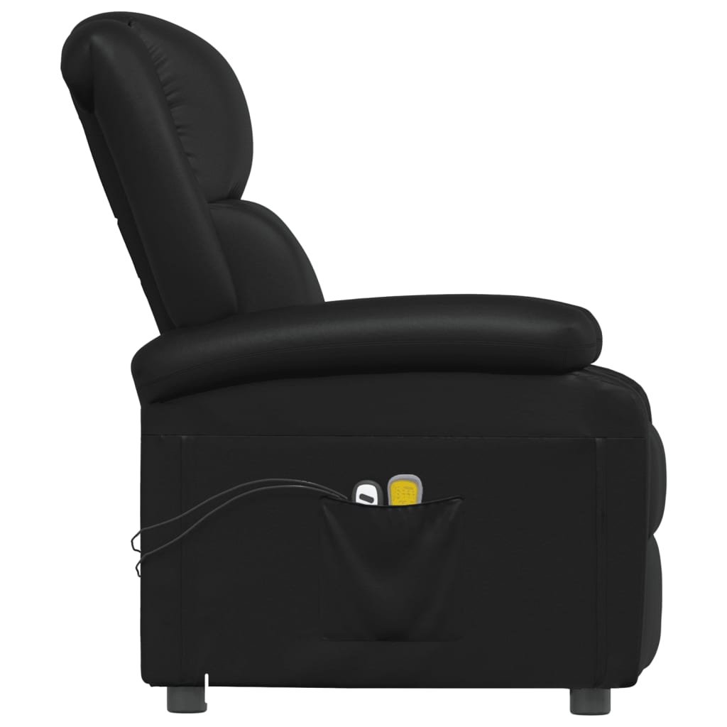 vidaXL Massagestoel elektrisch kunstleer zwart