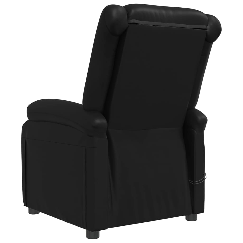 vidaXL Massagestoel elektrisch kunstleer zwart