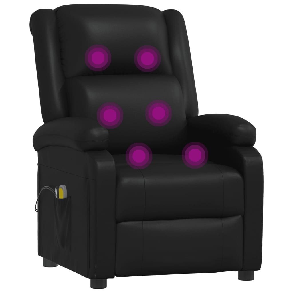vidaXL Massagestoel elektrisch kunstleer zwart