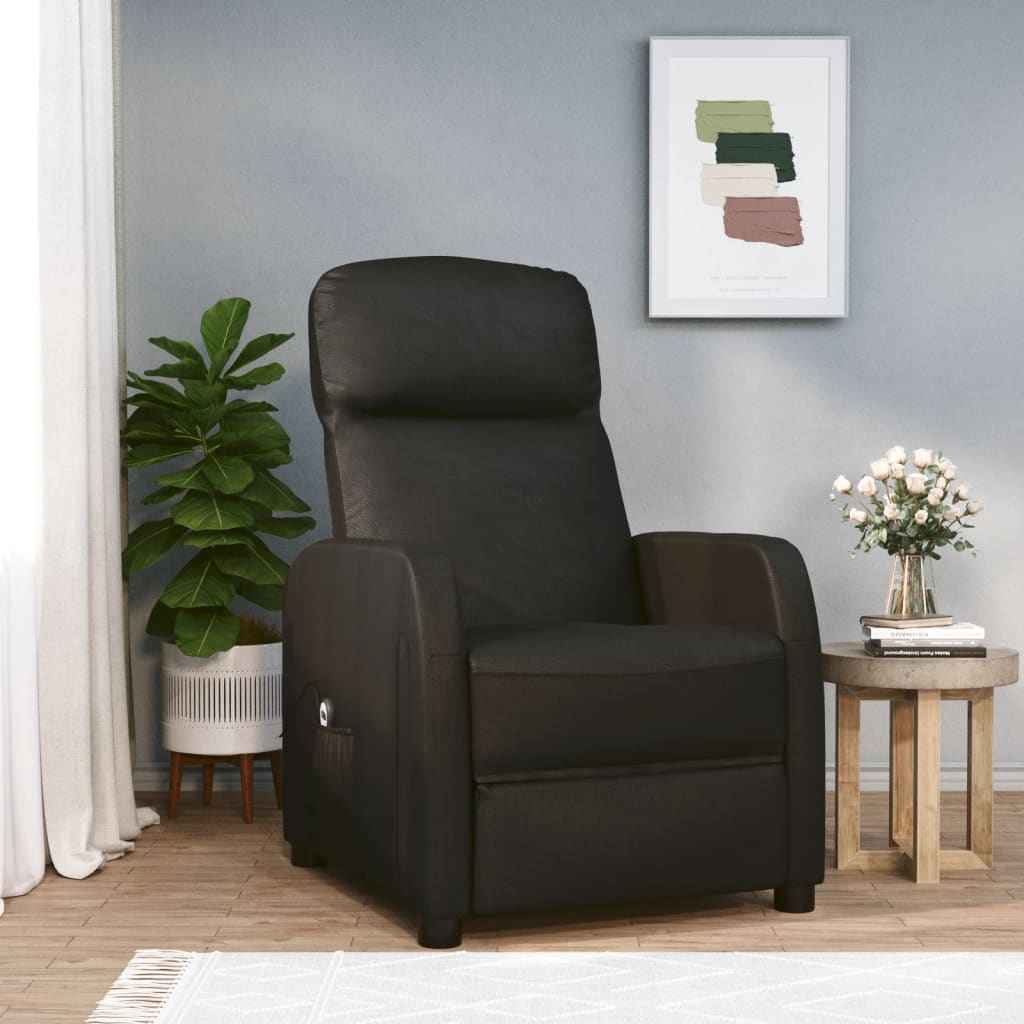 vidaXL Fauteuil elektrisch verstelbaar kunstleer zwart