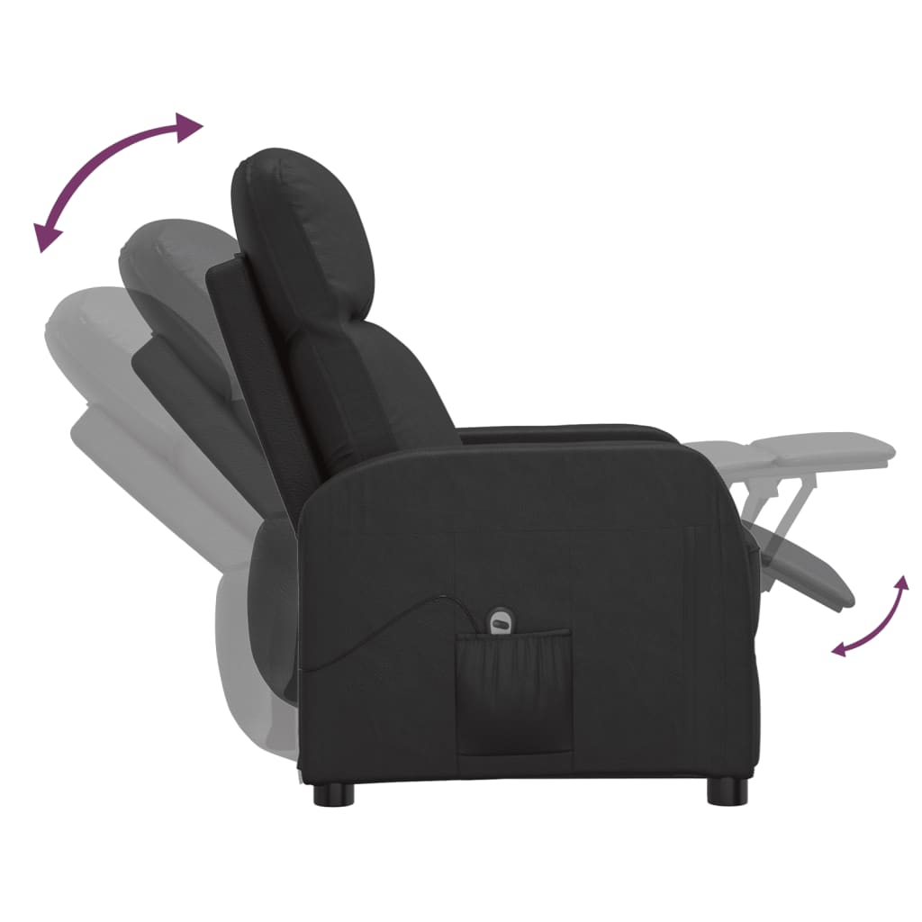 vidaXL Fauteuil elektrisch verstelbaar kunstleer zwart