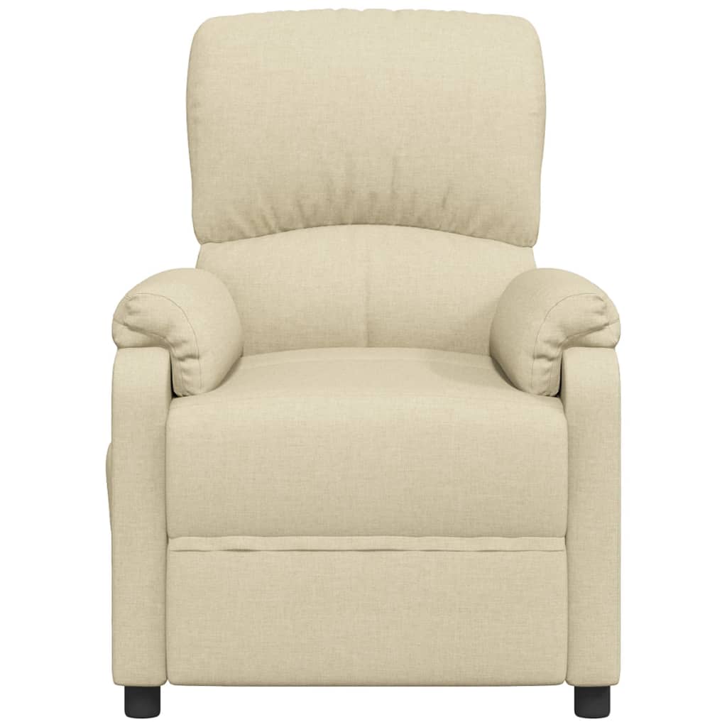 vidaXL Fauteuil verstelbaar elektrisch stof crèmekleurig