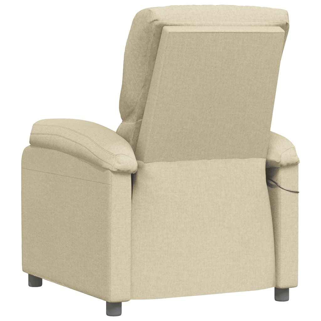 vidaXL Fauteuil verstelbaar elektrisch stof crèmekleurig