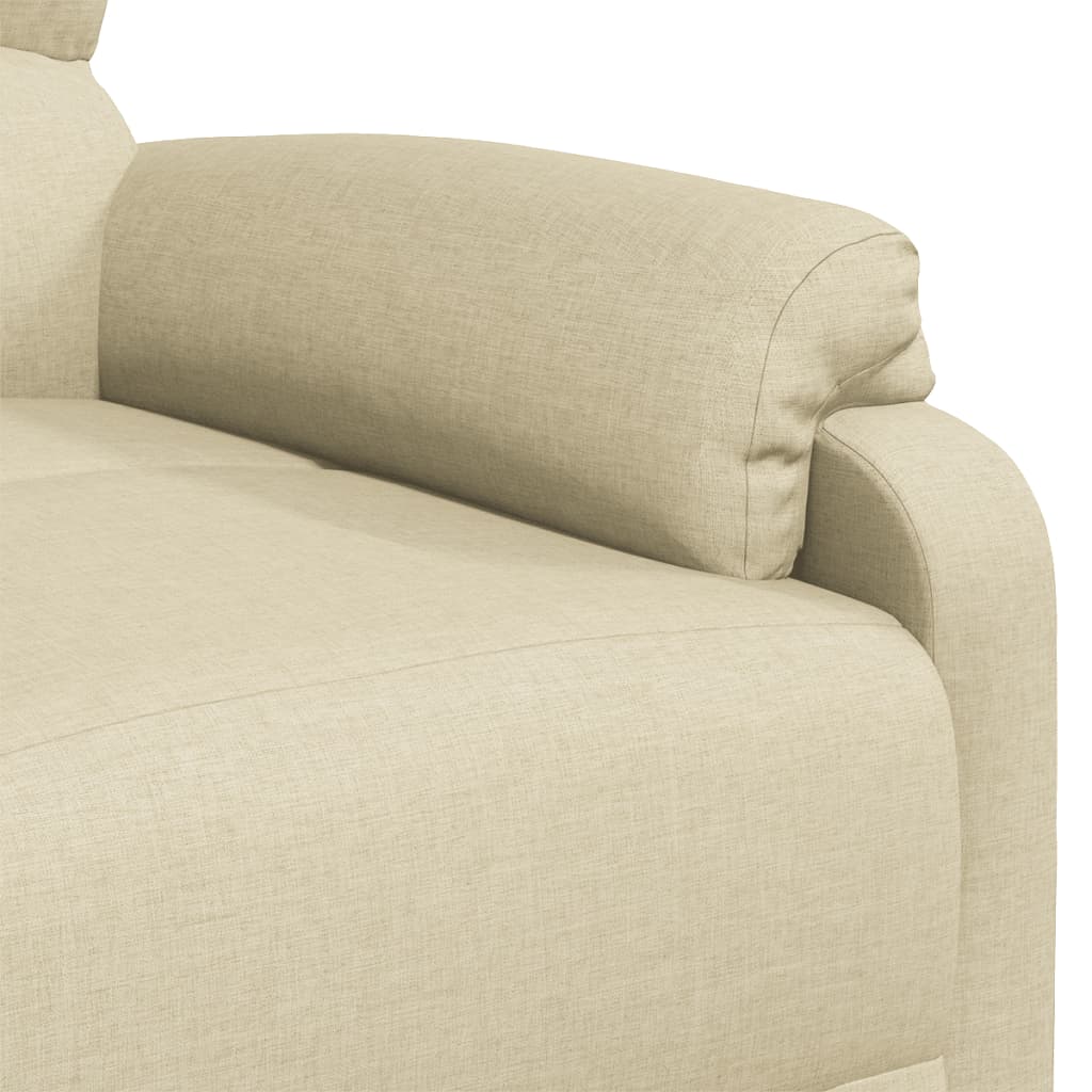 vidaXL Fauteuil verstelbaar elektrisch stof crèmekleurig