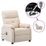 vidaXL elektrische massagestoel crème stof