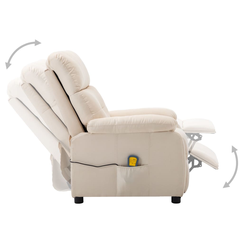 vidaXL elektrische massagestoel crème stof