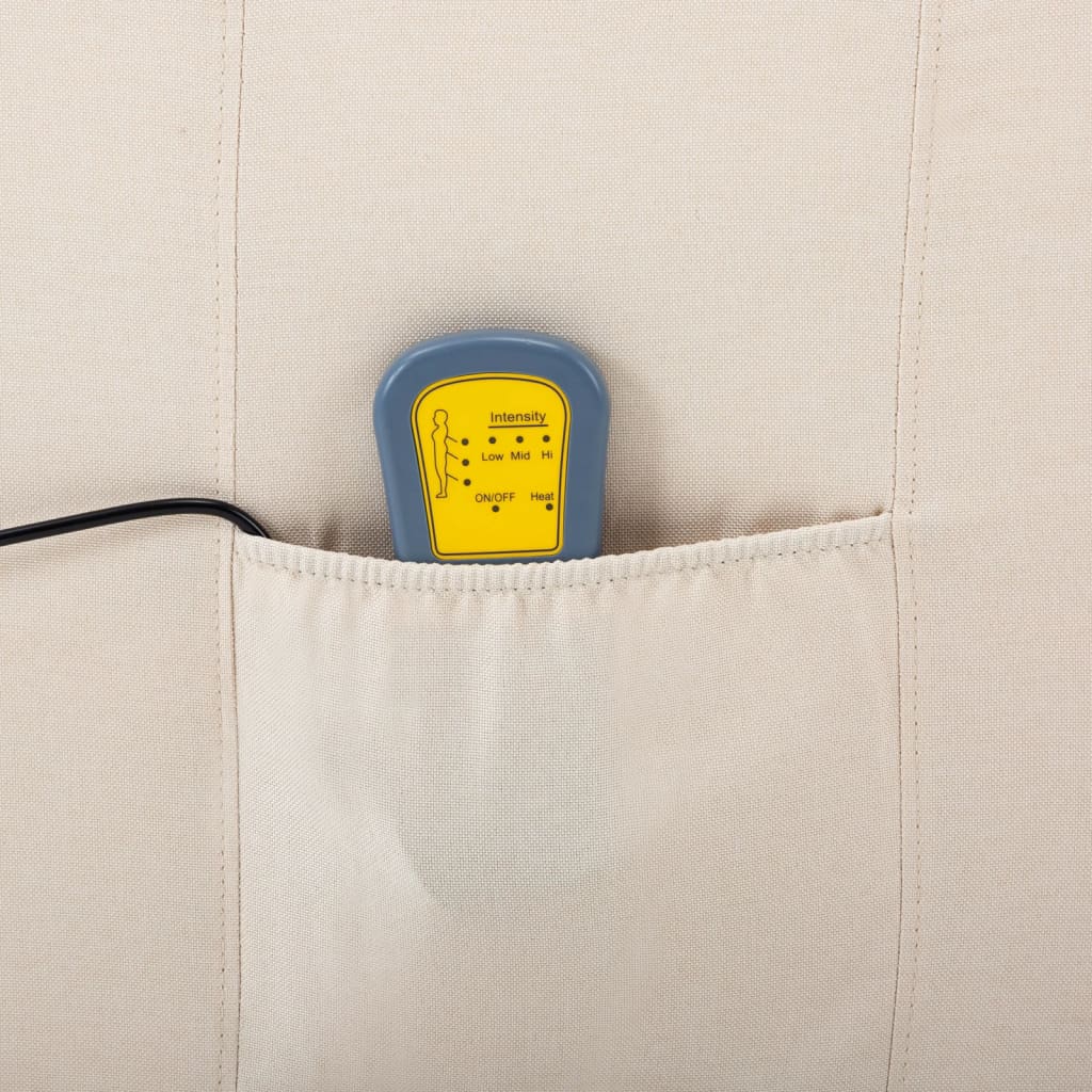 vidaXL elektrische massagestoel crème stof