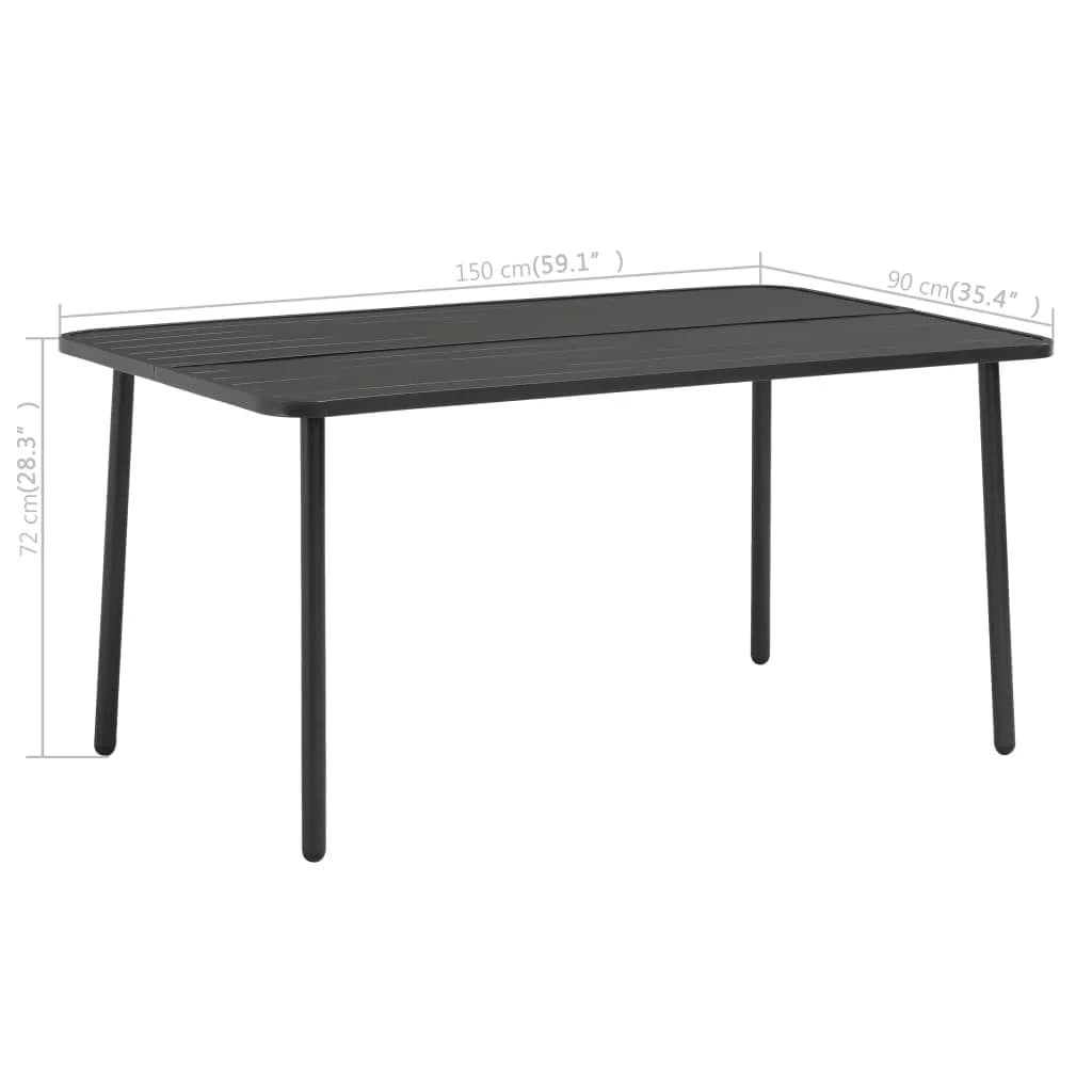 vidaXL 5-delige Tuinset staal donkergrijs