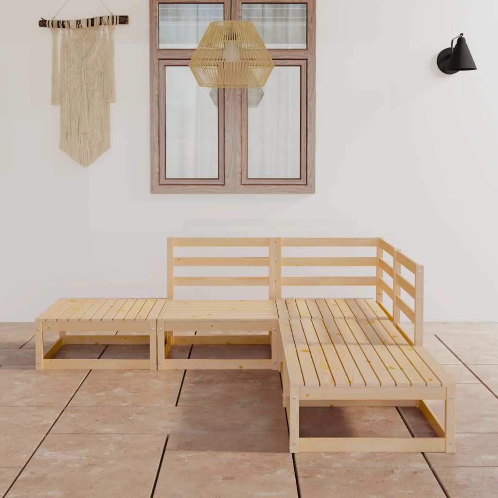 vidaXL 5-delige Loungeset massief grenenhout