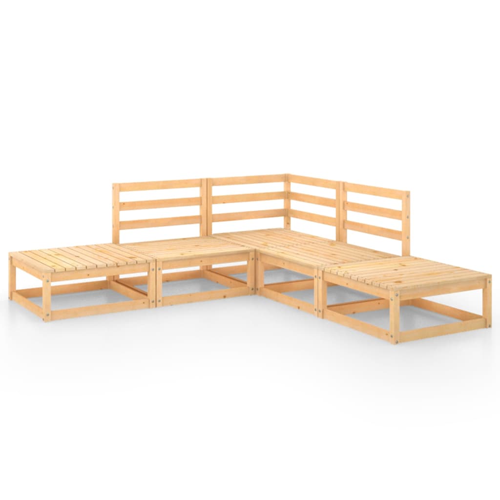 vidaXL 5-delige Loungeset massief grenenhout