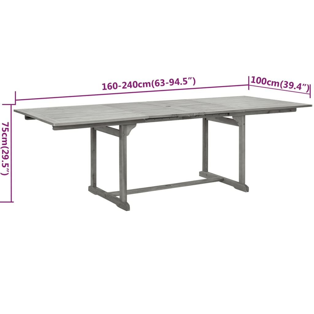 vidaXL 7-delige Tuinset massief acaciahout