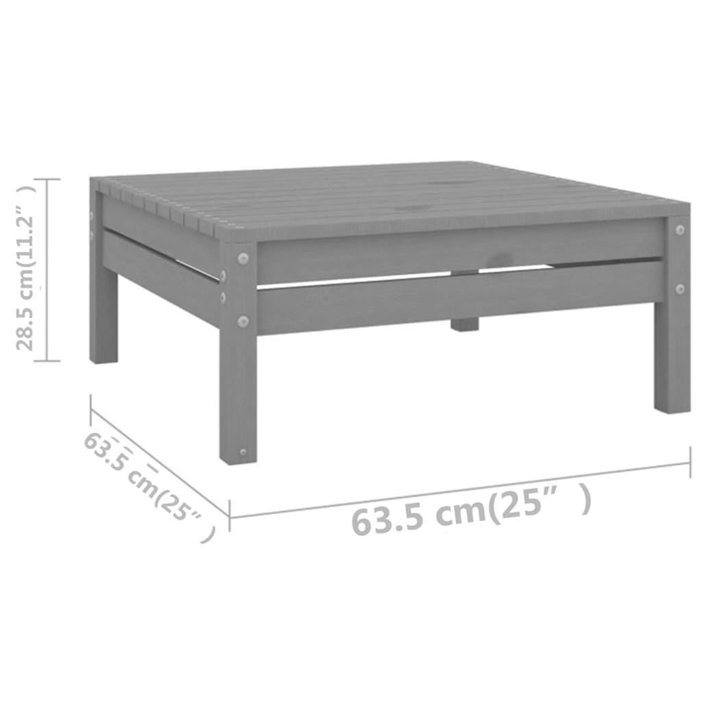 vidaXL 5-delige Loungeset massief grenenhout grijs