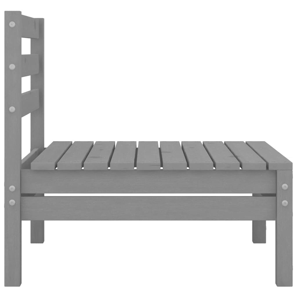 vidaXL 5-delige Loungeset massief grenenhout grijs