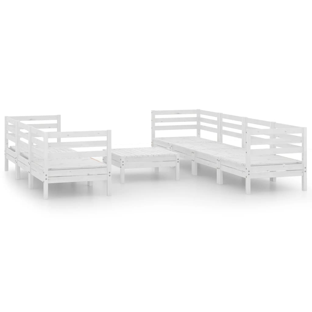 vidaXL 8-piece lounge set solid pinewood white