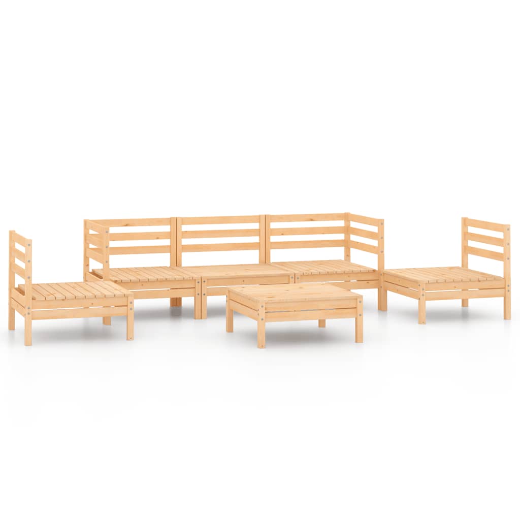 vidaXL 6-delige Loungeset massief grenenhout