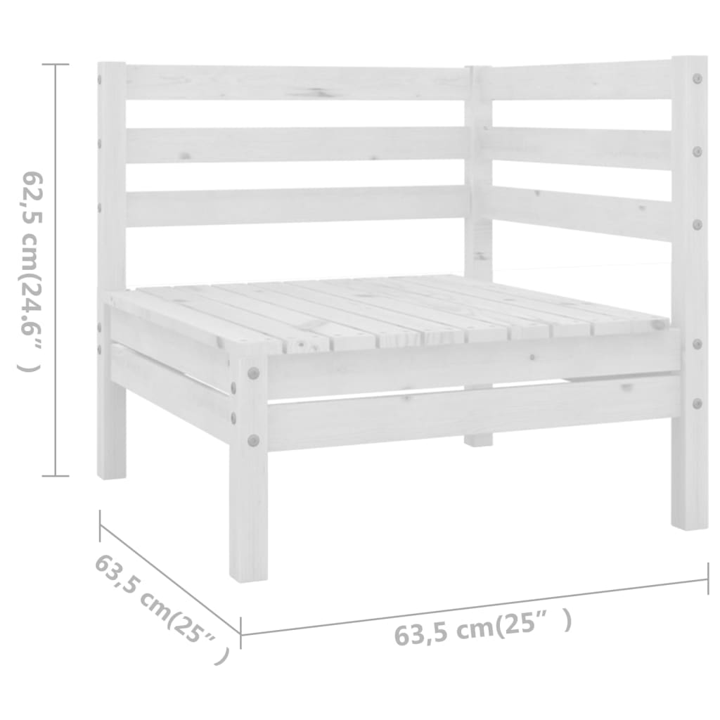 vidaXL 4-delige Loungeset massief grenenhout wit