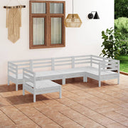vidaXL 6-delige Loungeset massief grenenhout wit