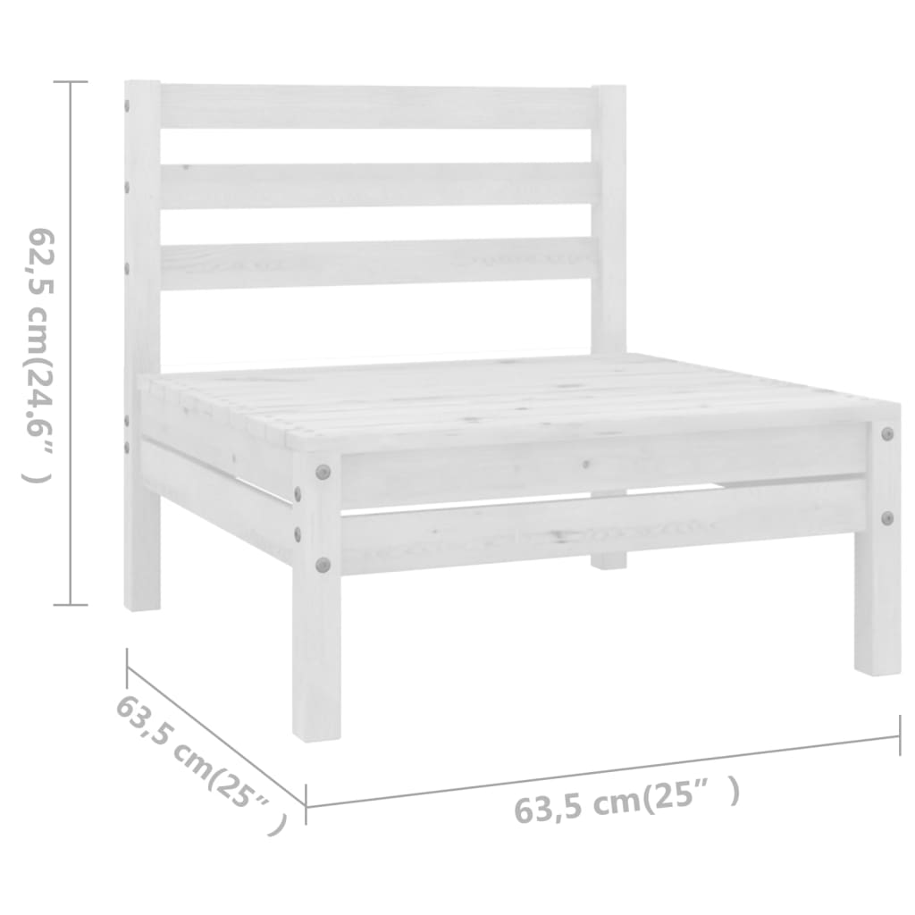 vidaXL 6-delige Loungeset massief grenenhout wit