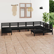 vidaXL 9-delige Loungeset massief grenenhout honingbruin