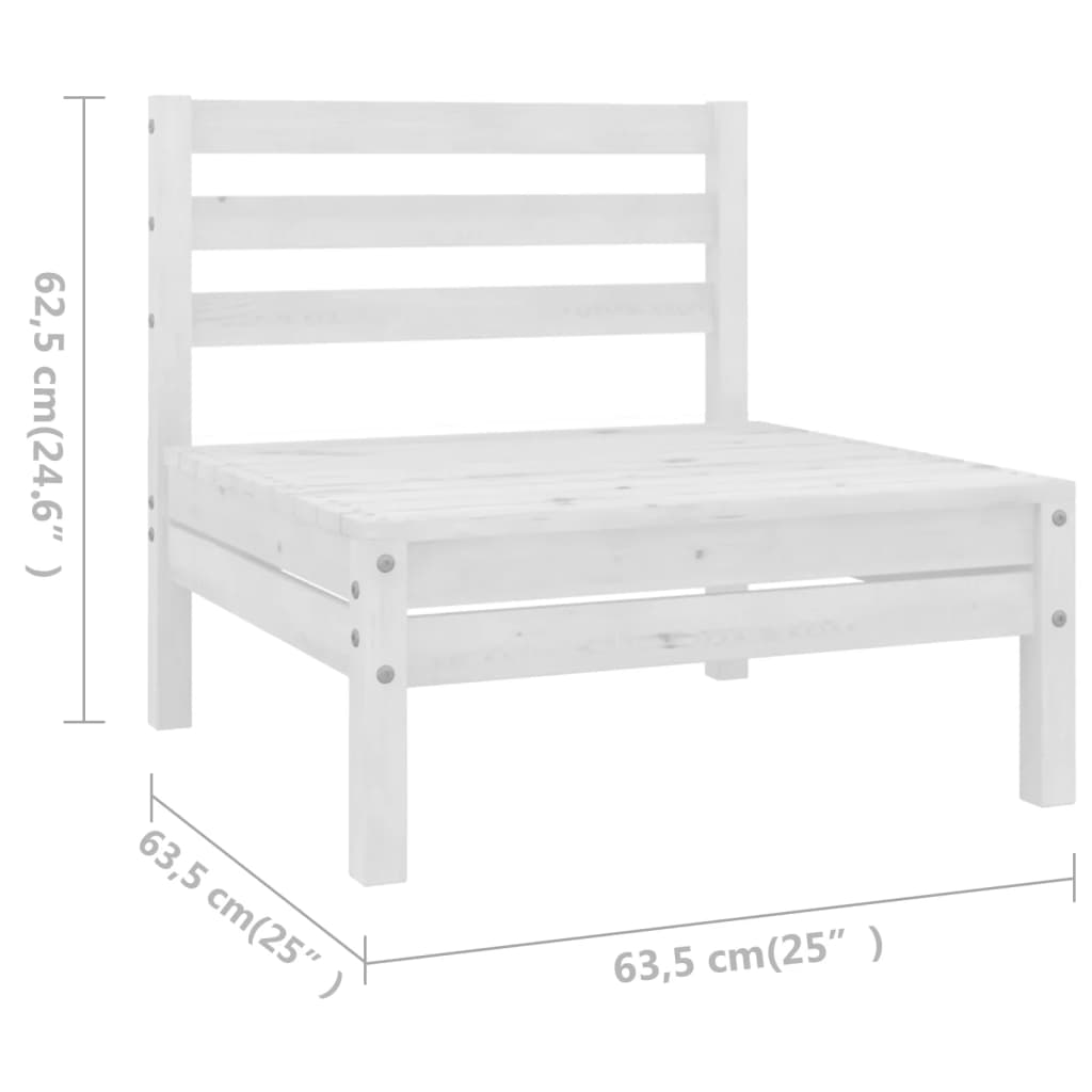 vidaXL 10-piece lounge set solid pinewood white