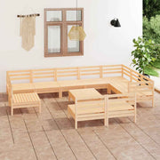 vidaXL 11-delige Loungeset massief grenenhout