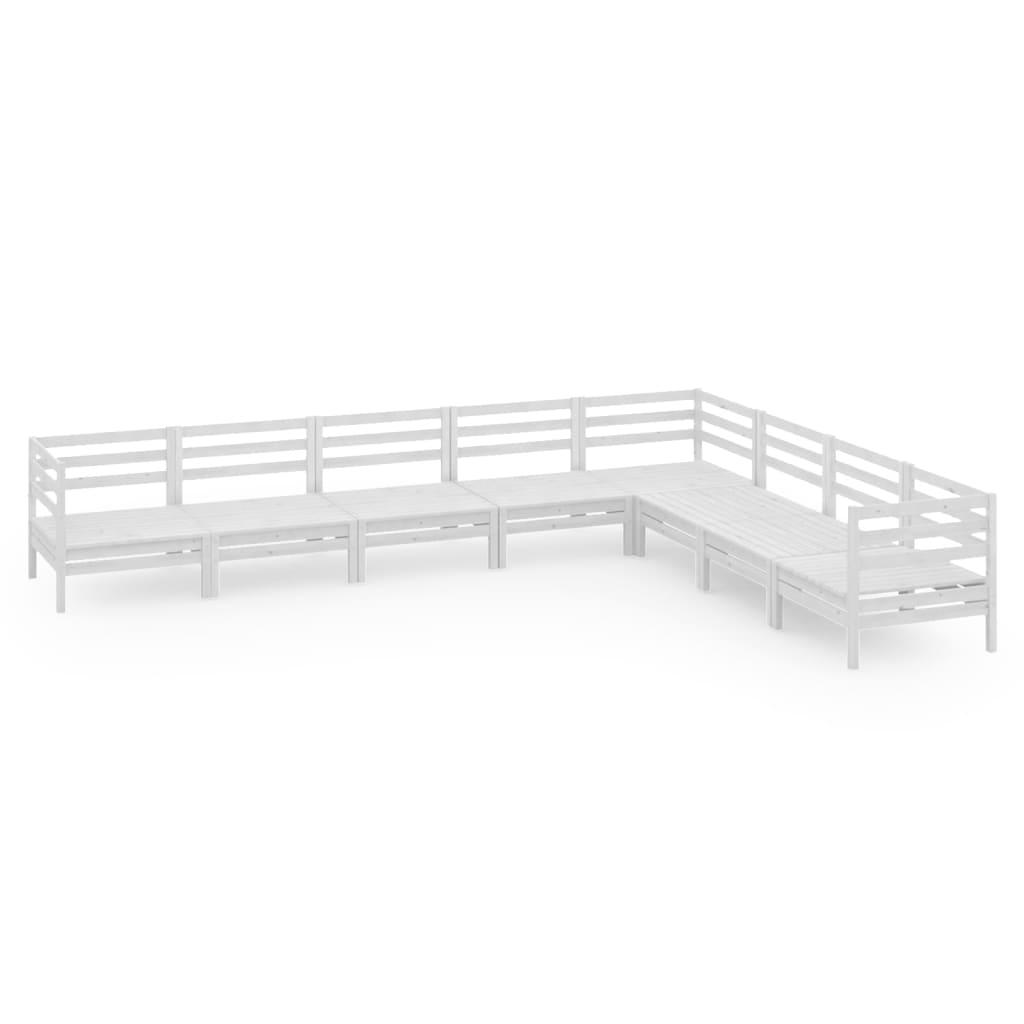 vidaXL 8-piece lounge set solid pinewood white