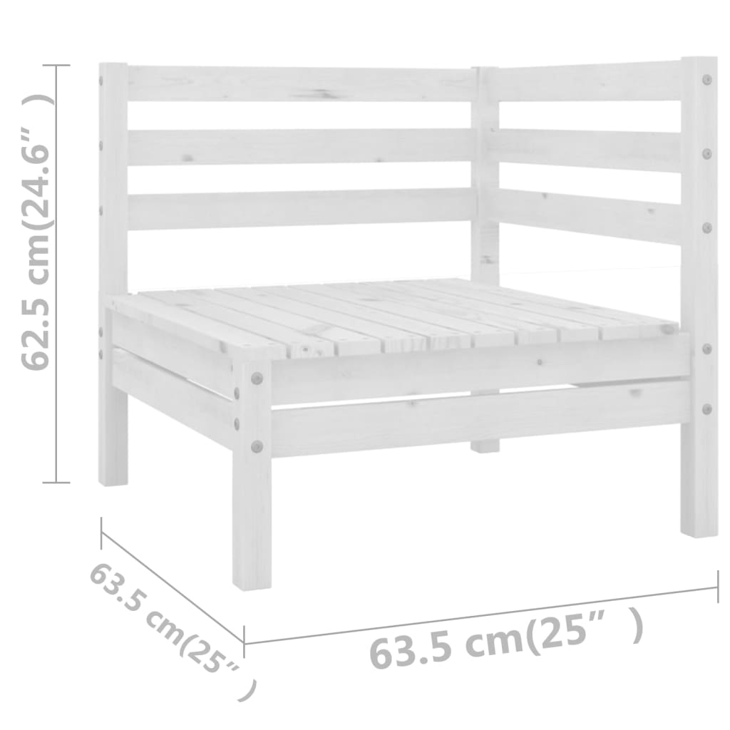 vidaXL 8-piece lounge set solid pinewood white