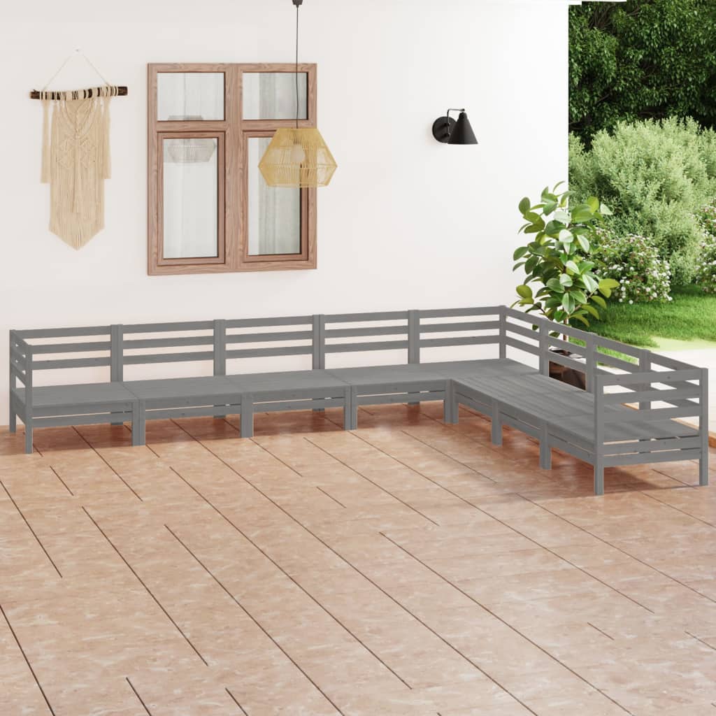 vidaXL 8-piece lounge set solid pinewood white