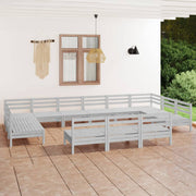 vidaXL 13-delige Loungeset massief grenenhout wit
