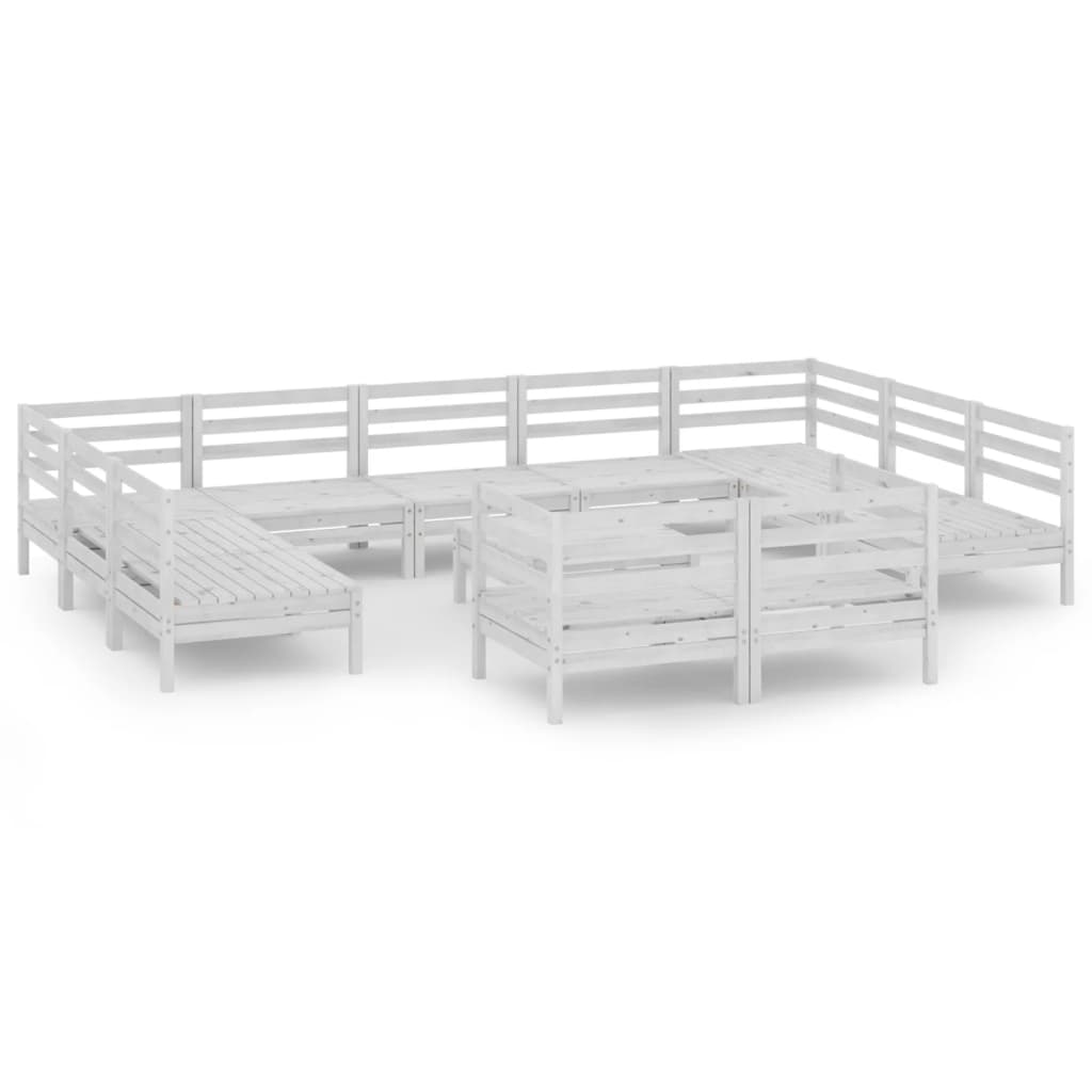 vidaXL 12-piece lounge set solid pinewood white
