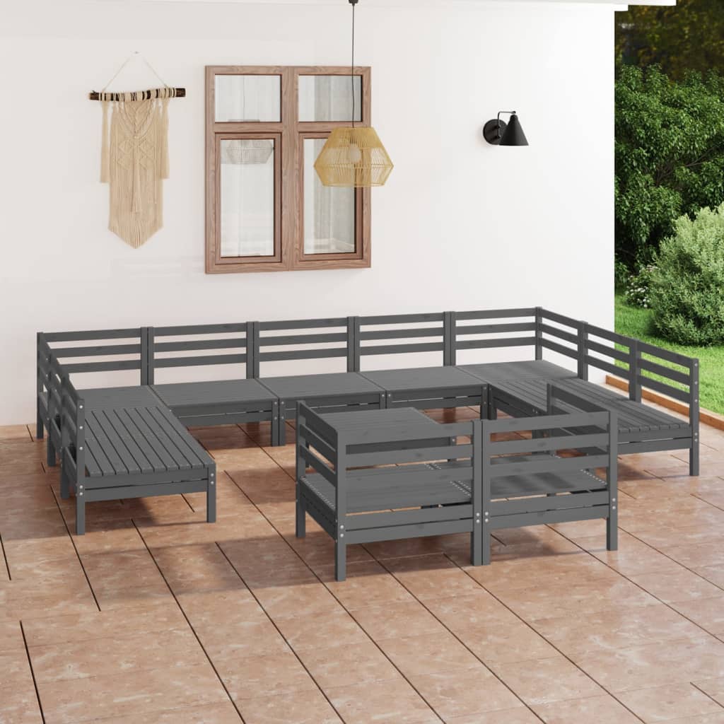 vidaXL 12-piece lounge set solid pinewood white