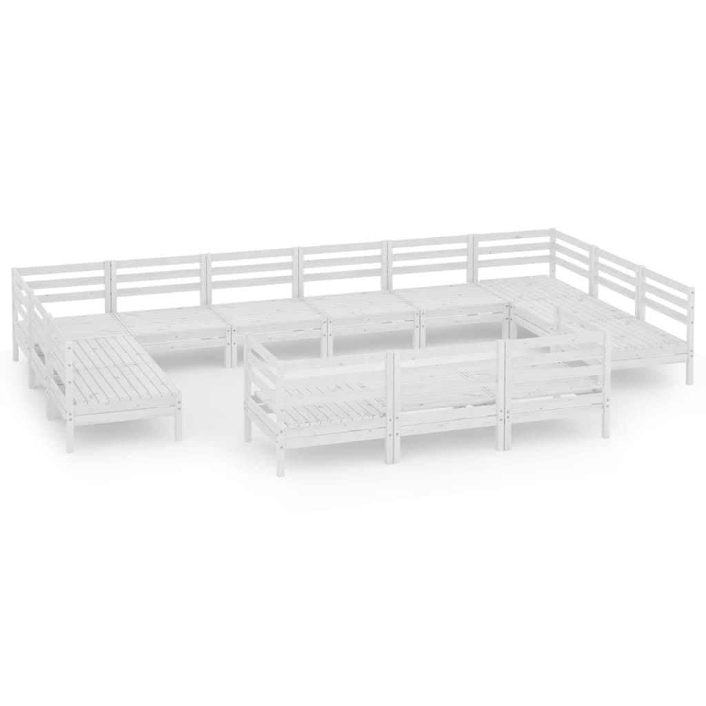 vidaXL 13-delige Loungeset massief grenenhout wit