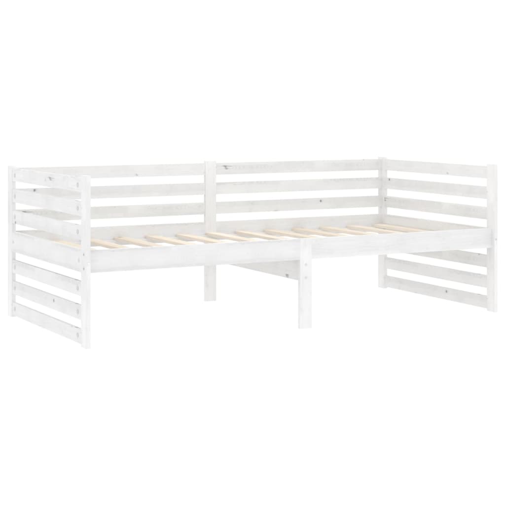 vidaXL Slaapbank met matras massief grenenhout wit 90x200 cm