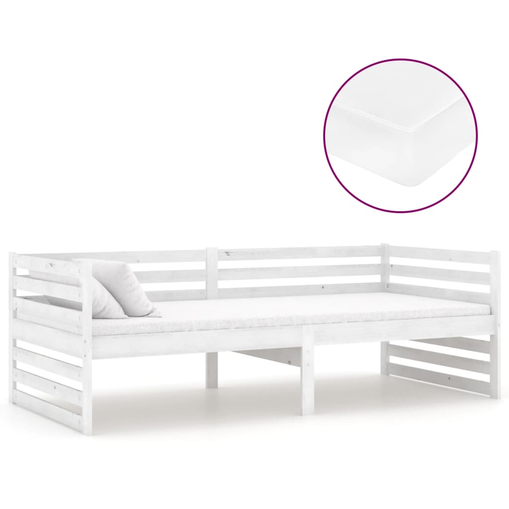 vidaXL Slaapbank met matras massief grenenhout wit 90x200 cm