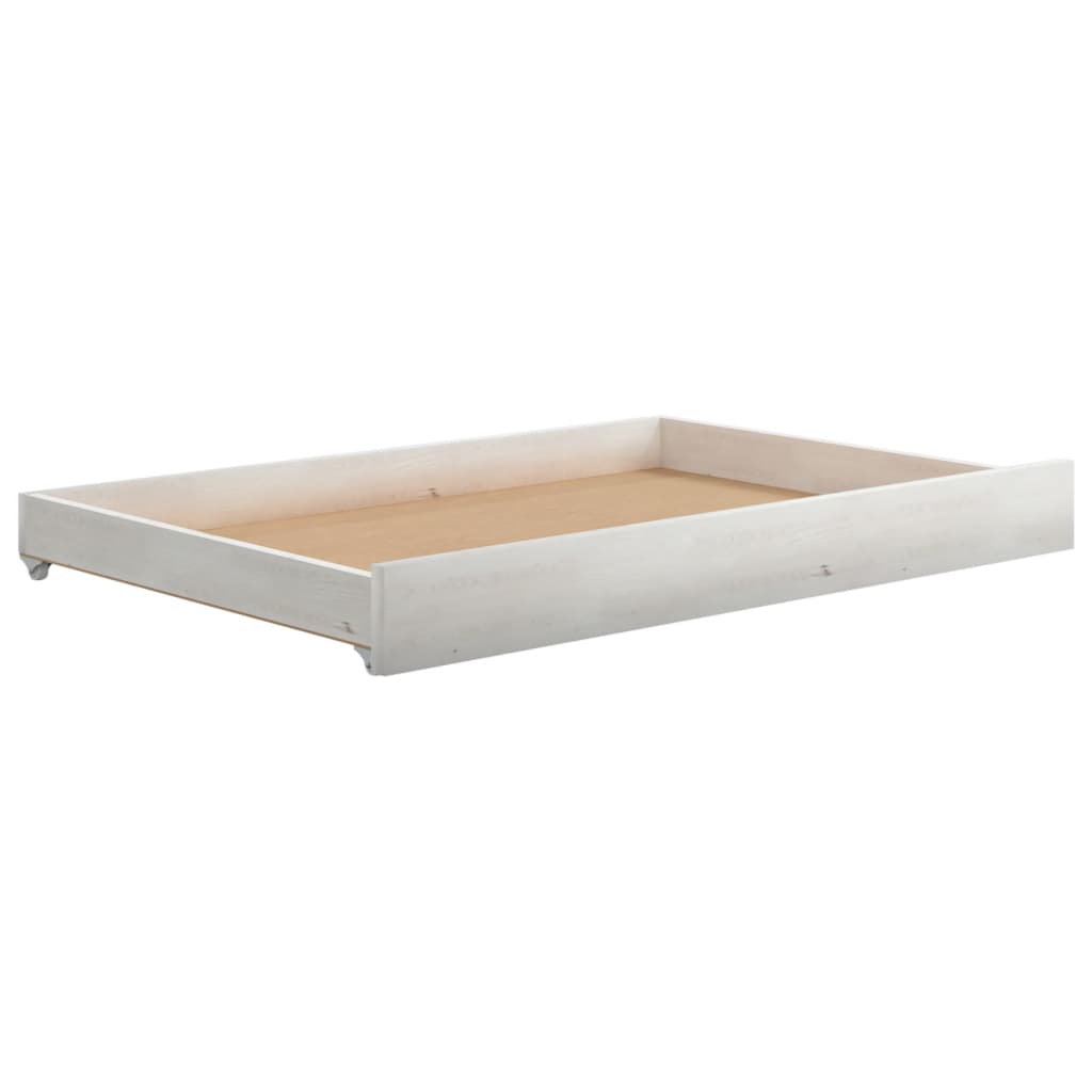vidaXL Slaapbank met lades massief grenenhout wit 90x200 cm