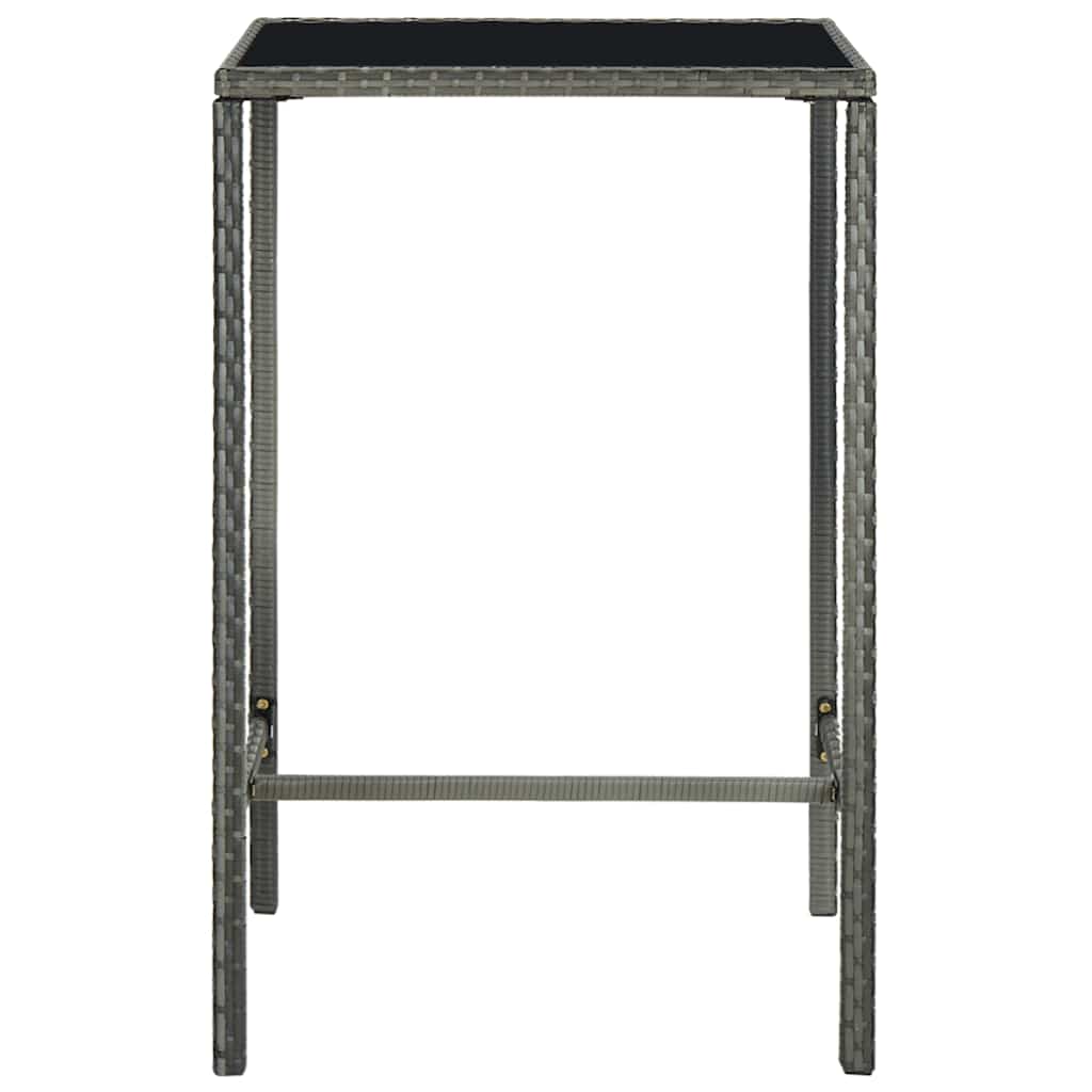 vidaXL 3-delige Tuinbarset met kussens poly rattan zwart