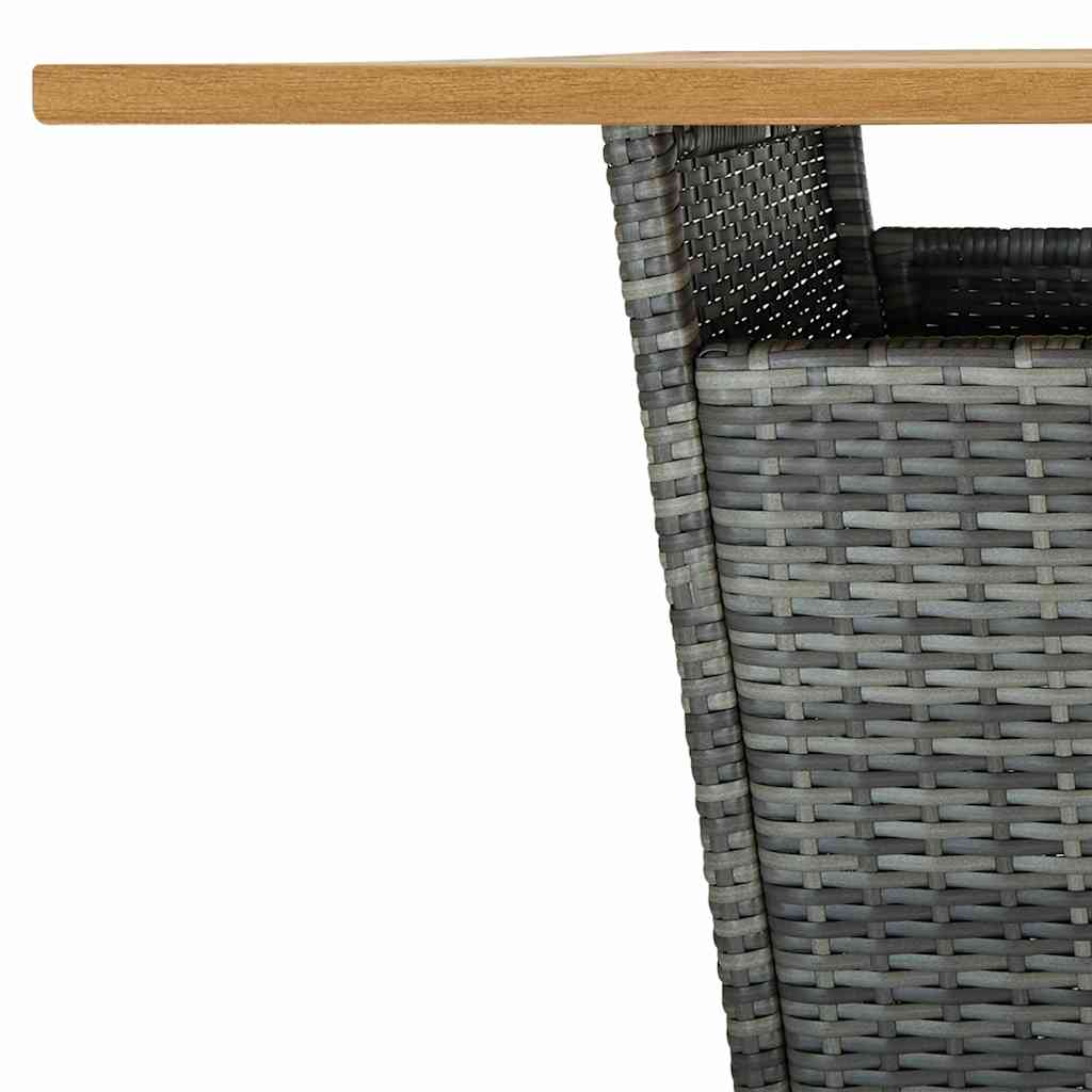 vidaXL 5-delige Tuinbarset met kussens poly rattan grijs