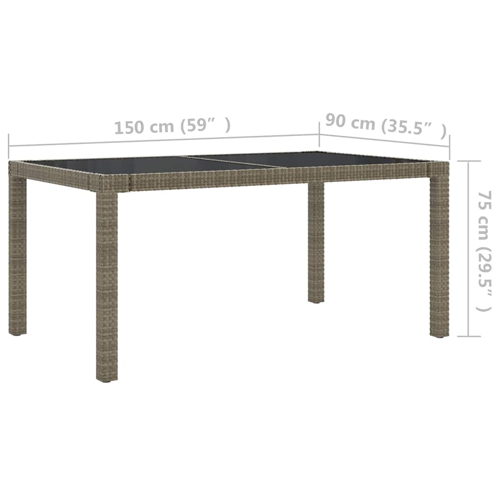 vidaXL 9-delige Tuinset met kussens poly rattan grijs