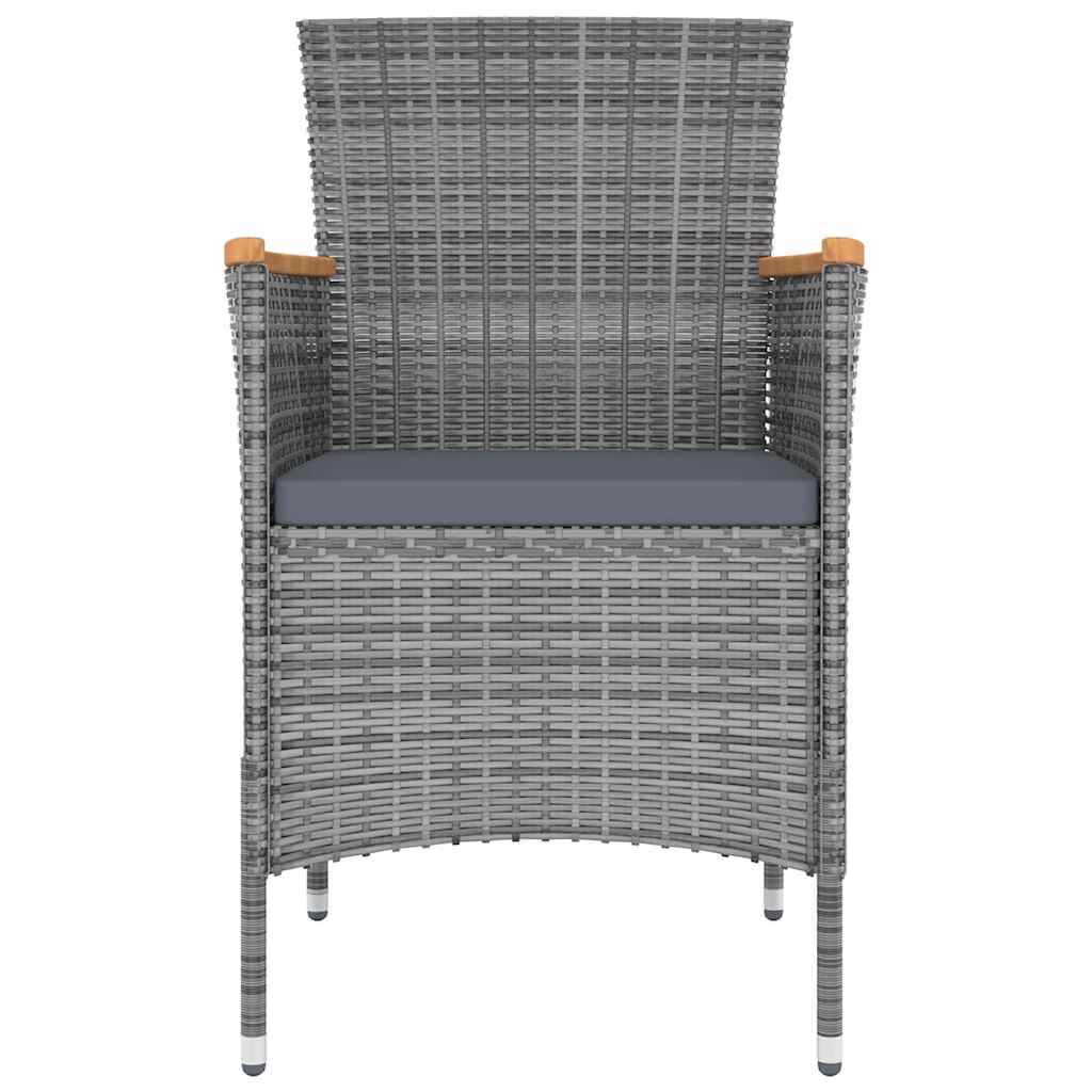 vidaXL 9-delige Tuinset met kussens poly rattan grijs