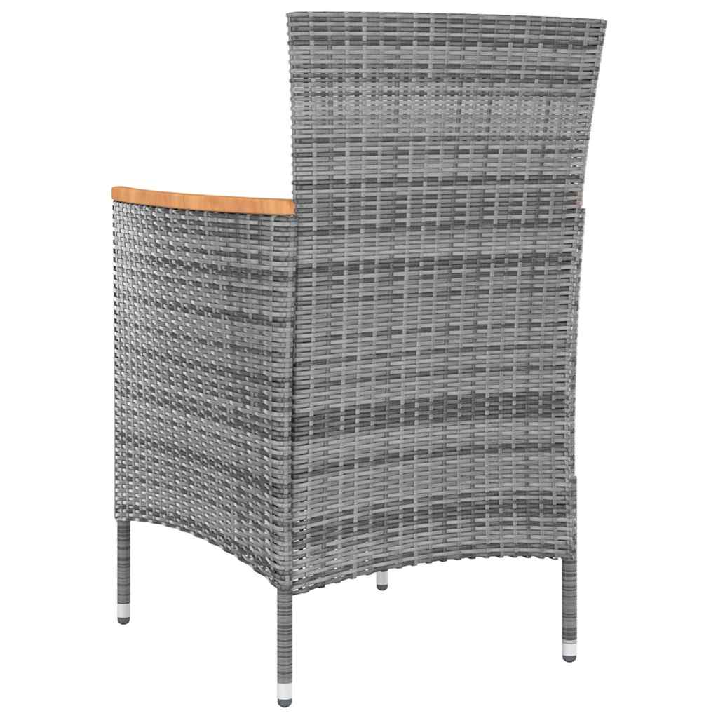 vidaXL 9-delige Tuinset met kussens poly rattan grijs