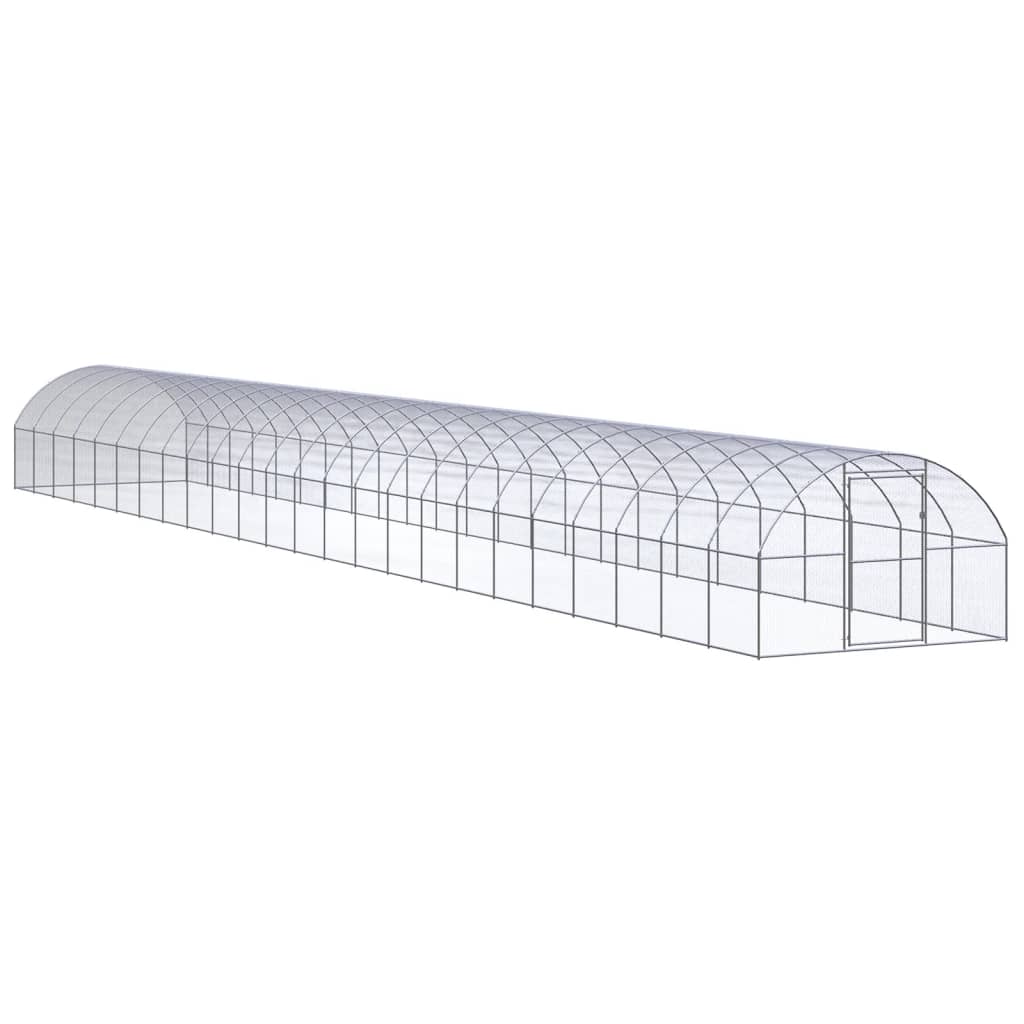 vidaXL Kippenren 3x8x2 m gegalvaniseerd staal - Aashly