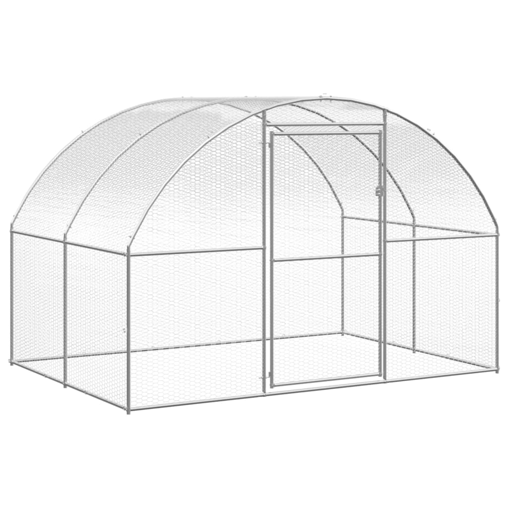 vidaXL Kippenren 3x8x2 m gegalvaniseerd staal - Aashly